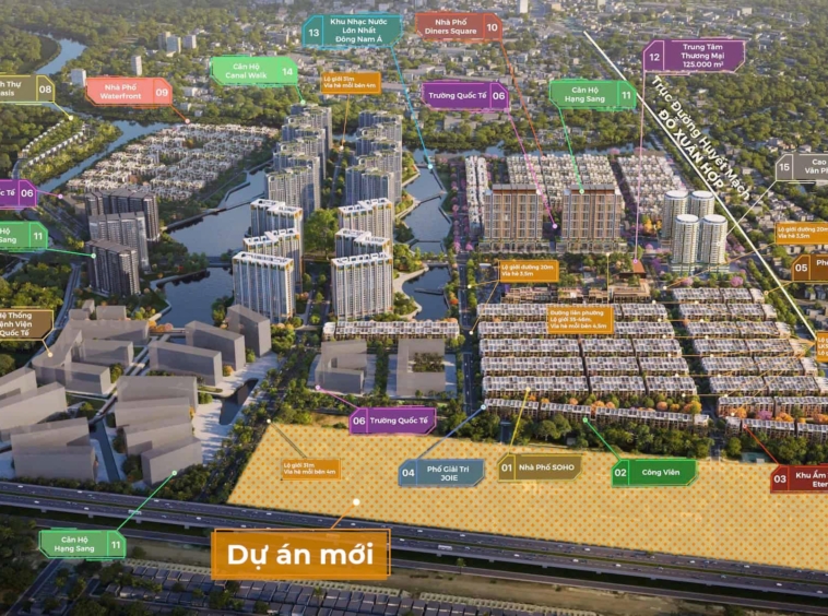 vị trí phân khu cao tầng Global City